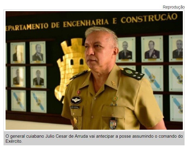 Exército antecipa posse de general cuiabano como comandante