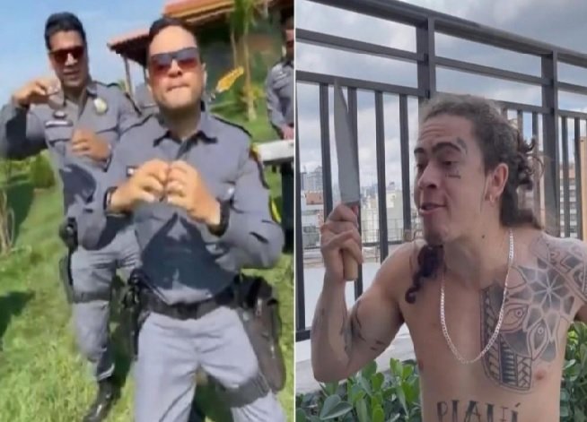 Banda da PM do Mato Grosso aparece em vídeo de Whindersson Nunes
