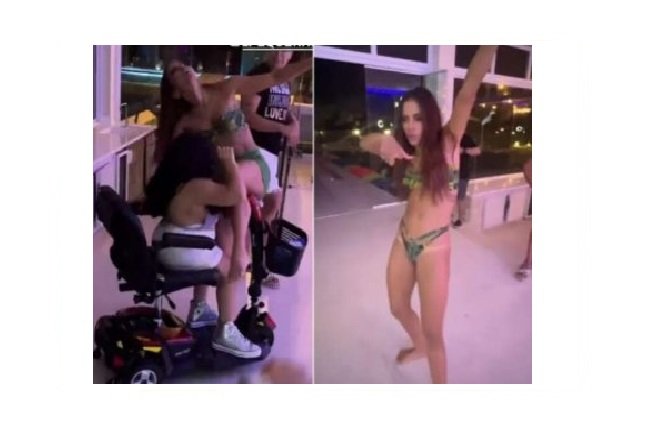Anitta exagera na bebida em festão particular e tira a roupa
