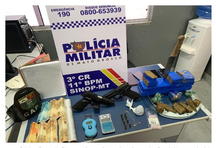 Trio é preso com entorpecentes e armas de fogo em Sinop
