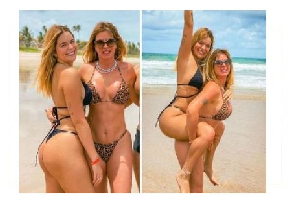 Viih Tube e mãe mostram corpão em praia de Pernambuco