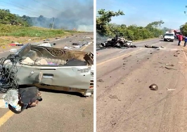 Cinco mortos em batida entre Hilux e carreta eram funcionários de empresa de Rondônia