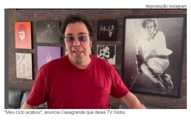 'Meu ciclo acabou', anuncia Casagrande que deixa TV Globo