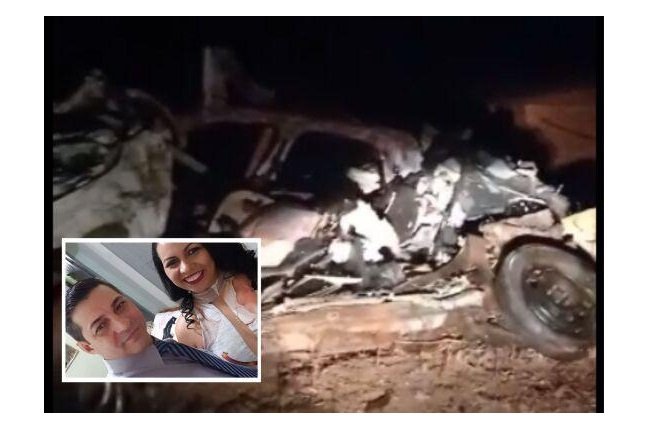 Casal é esmagado em acidente com carreta