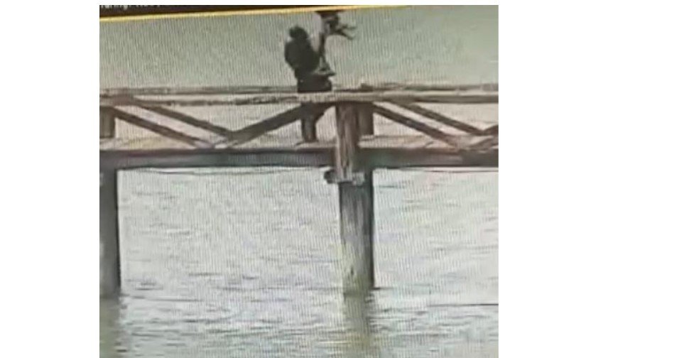 Homem é flagrado jogando cachorro em lago em Lucas do Rio Verde