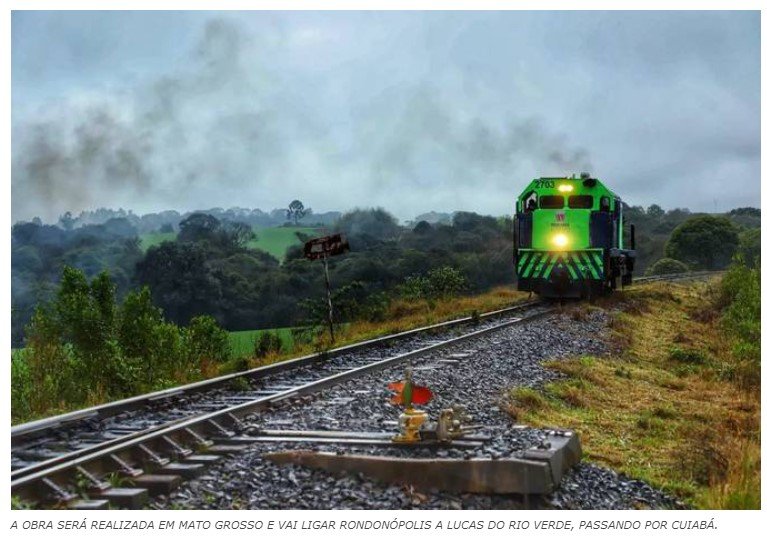 Mato Grosso terá a primeira ferrovia construída no regime de autorização do Brasil