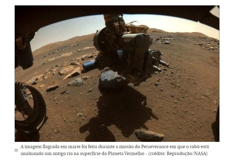 Robô Perseverance da Nasa flagra