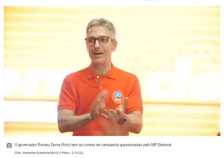 MP Eleitoral recomenda desaprovação das contas da campanha de Zema
