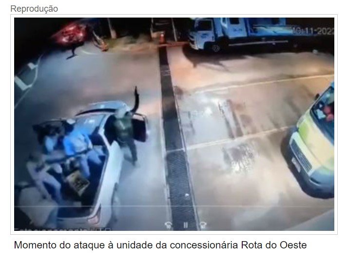 Vídeo mostra ataque de vândalos ao posto da Rota do Oeste