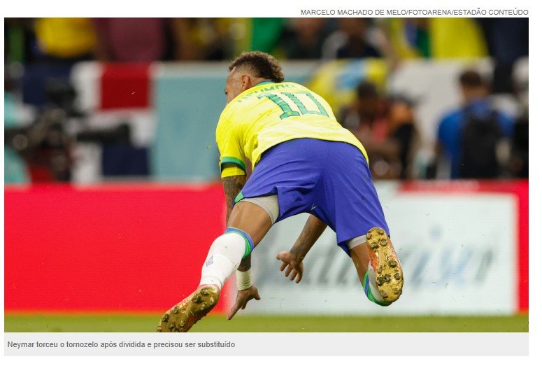 ‘Neymar vai jogar a Copa’, afirma Tite após craque sofrer lesão no tornozelo