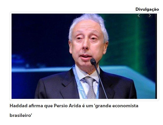 Haddad afirma que Persio Arida é um 'grande economista brasileiro'