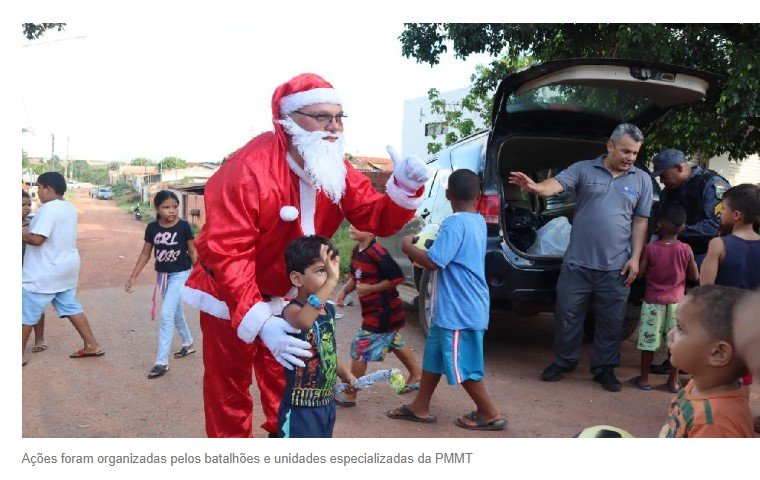 Polícia Militar entrega brinquedos e cestas básicas em comemoração ao Natal em MT