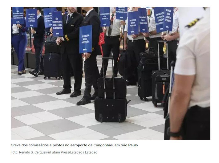 Pilotos e comissários aceitam proposta e encerram greve nos aeroportos