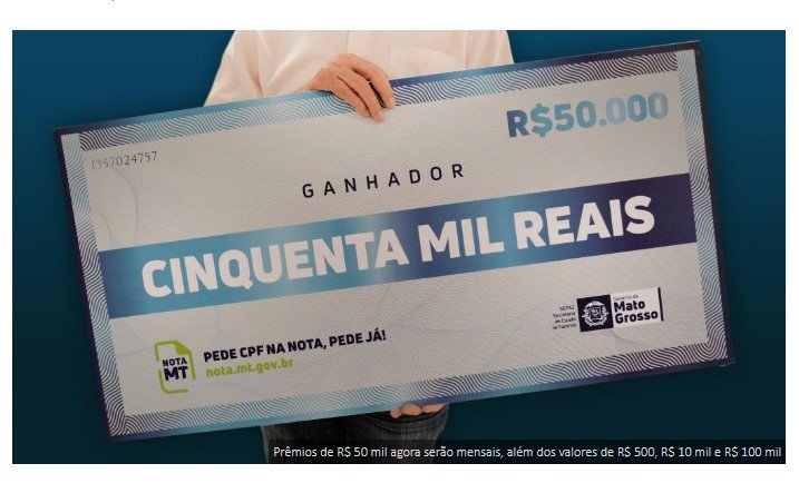 Governo de MT vai sortear R$ 900 mil todo mês no Programa Nota MT