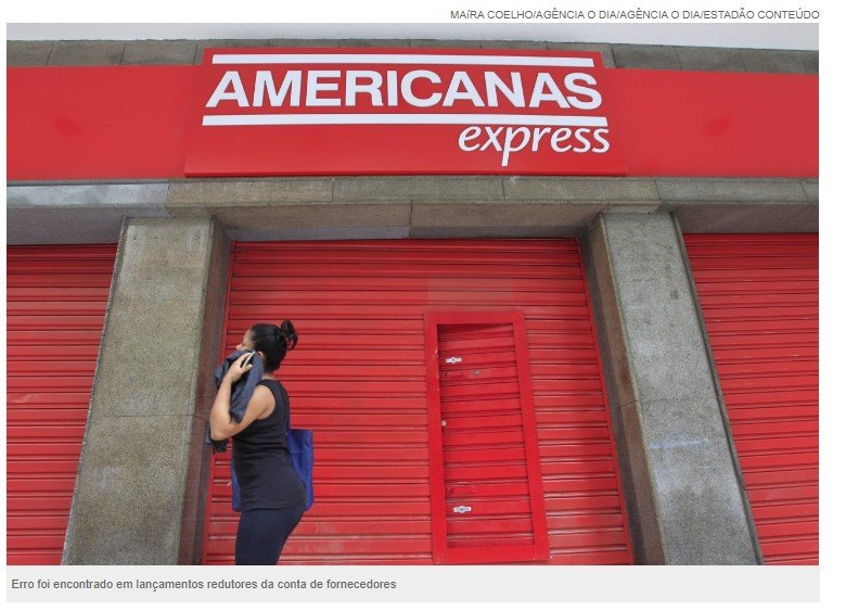 Ações da Americanas caem quase 80% após descoberta de rombo fiscal de R$ 20 bilhões