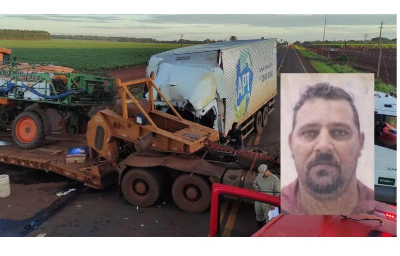Caminhoneiro morre após bater em carreta que cruzava a BR-163