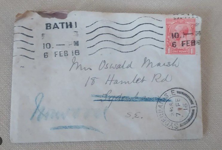 Carta chega ao destino mais de 100 anos depois de ser enviada