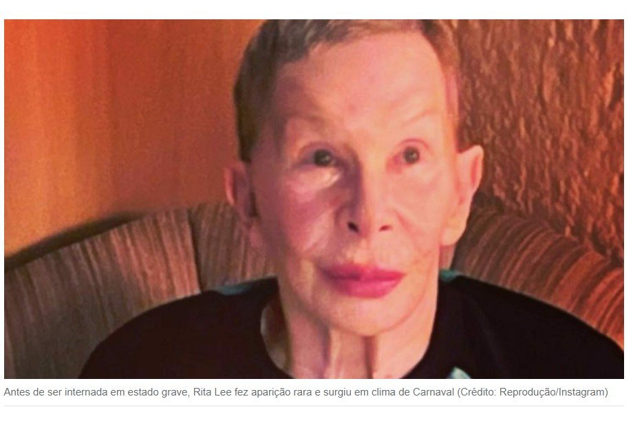 Antes de ser internada em estado grave, Rita Lee fez aparição rara e surgiu em clima de Carnaval