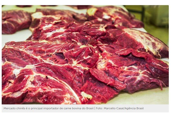 China anuncia liberação das exportações de carne bovina do Brasil