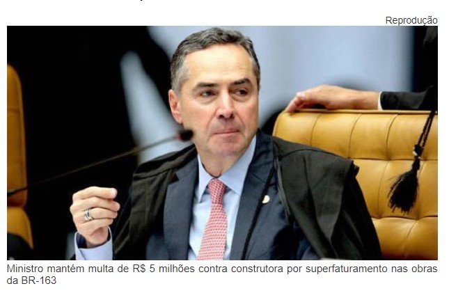 Ministro mantém multa de R$ 5 milhões contra construtora por superfaturamento nas obras da BR-163