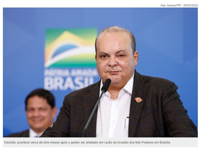 Moraes autoriza volta de Ibaneis Rocha ao governo do DF