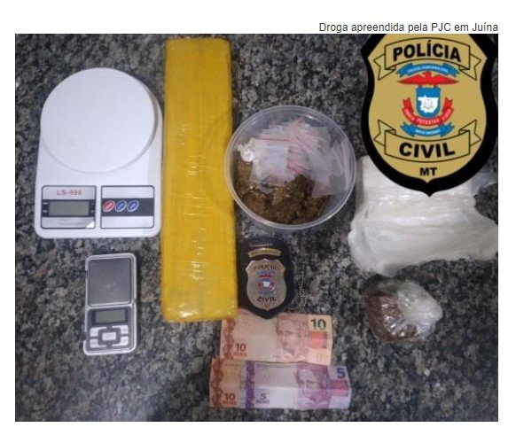 Dupla investigada por armazenar droga de organização criminosa é presa pela Polícia Civil de Juína