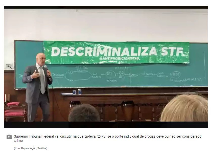 Moraes é surpreendido com protesto pró-descriminalização das drogas