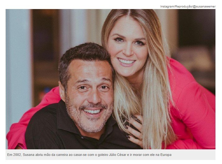 Susana Werner reata com Julio Cesar dias após anunciar separação: ‘Não estamos preparados’