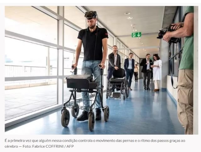 Homem paraplégico volta a andar com auxílio de inteligência artificial