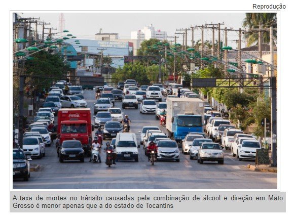 Mato Grosso é o segundo estado com mais mortes no trânsito relacionadas a álcool