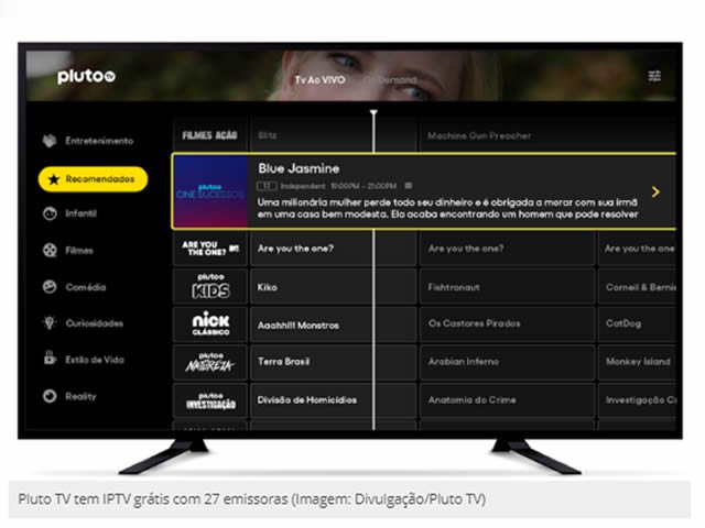 Pluto TV chega ao Brasil com 27 canais de IPTV grátis