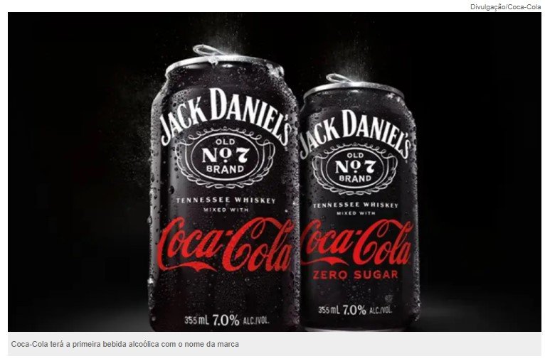 Coca-Cola vai lançar refrigerante com uísque em lata no Brasil