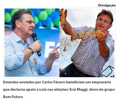 Carlos Fávaro mandou verbas para estradas que beneficiam Eraí Maggi