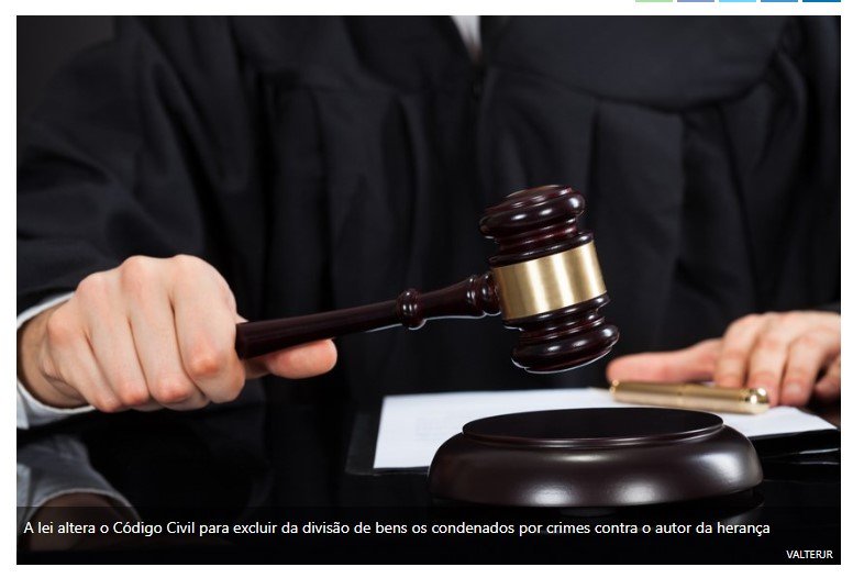 Entra em vigor exclusão automática de herdeiro indigno da divisão de bens