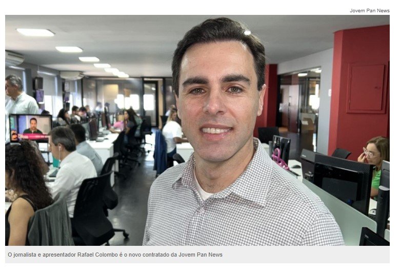 Jovem Pan News anuncia a contratação do jornalista e apresentador Rafael Colombo