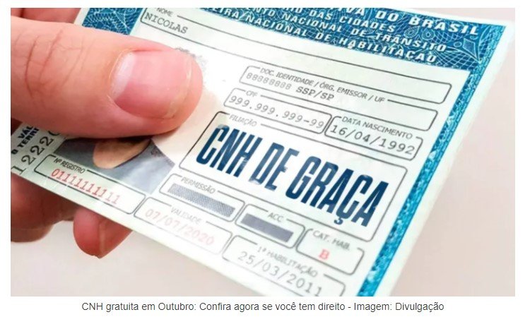 CNH gratuita em Outubro: Confira agora se você tem direito