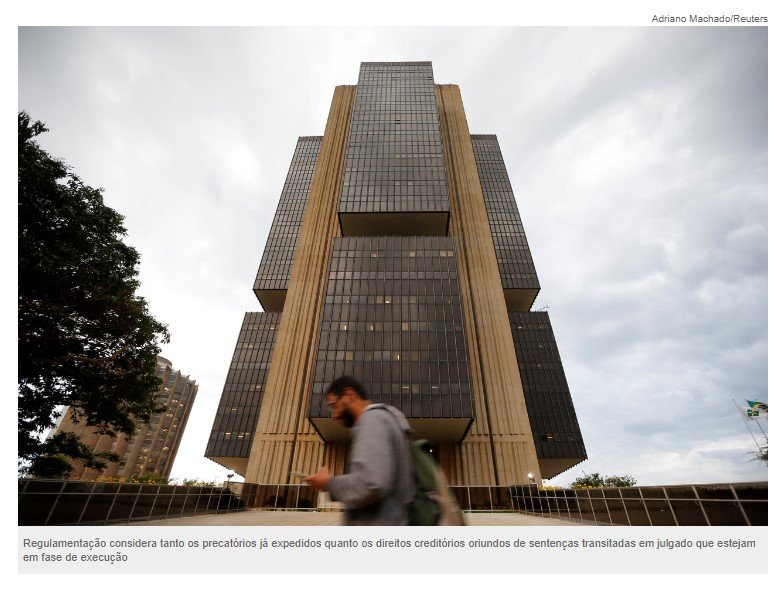 Banco Central aprova nova resolução para tratamento de precatórios
