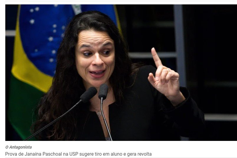 Prova de Janaína Paschoal na USP sugere tiro em aluno e gera revolta