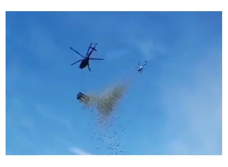 Influenciador faz 'chuva de dinheiro' e joga R$ 5 milhões de helicóptero para seus seguidores