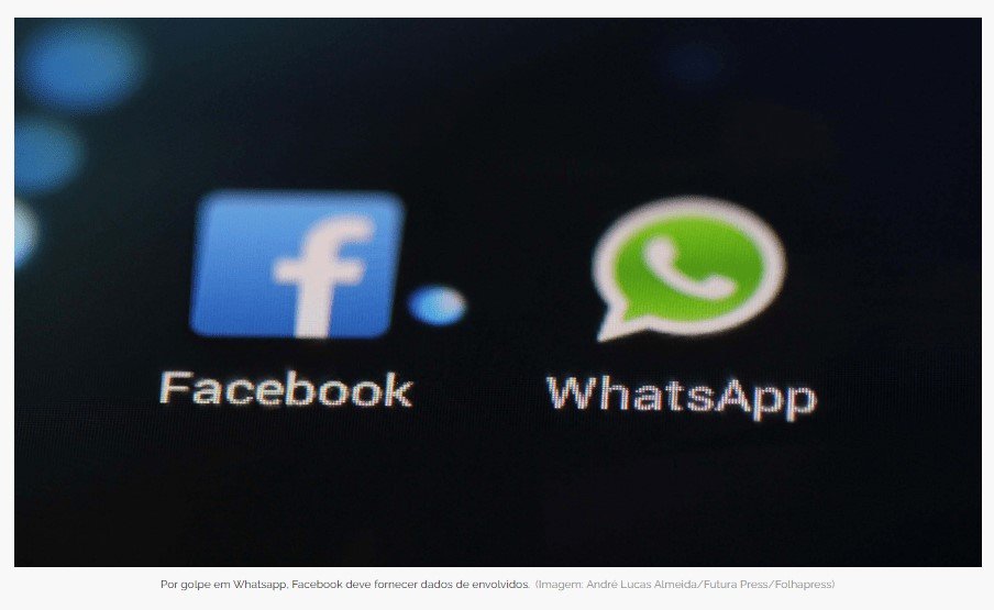 Facebook deve fornecer dados de envolvidos em golpe via WhatsApp