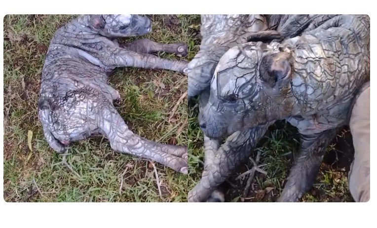 Vídeo: Caso raríssimo em nascimento de bezerro viraliza