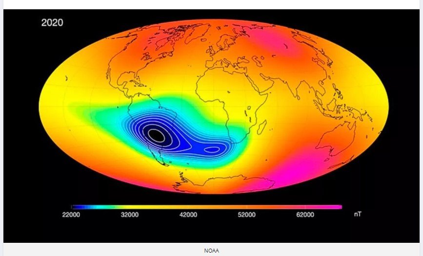CIÊNCIA FAZ DESCOBERTAS SOBRE A ANOMALIA MAGNÉTICA QUE ATINGE O BRASIL