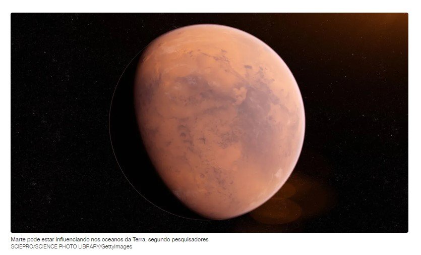 Marte pode estar afetando os oceanos da Terra, mostra estudo