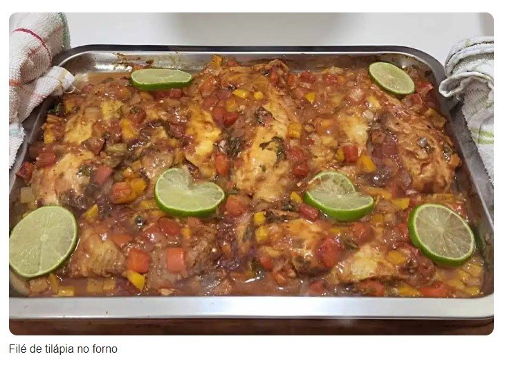 Filé de tilápia no forno bem suculento e muito bem temperado para seu almoço de domingo