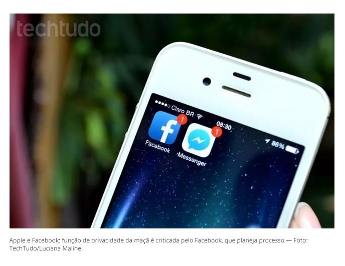 Facebook pode processar Apple por função de privacidade, diz jornal