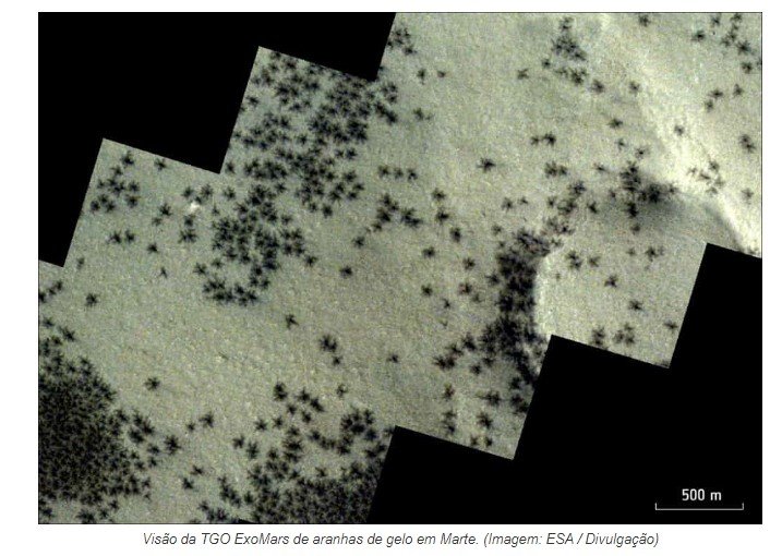 Sonda da ESA capta 'sinais de aranhas' em Marte