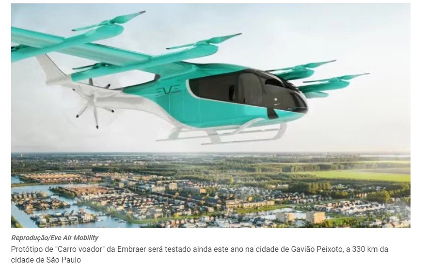 Carro voador será produzido ainda neste ano no Brasil, diz Embraer
