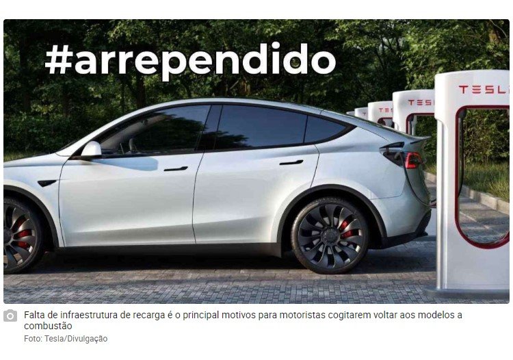 Donos de carros elétricos estão voltando para modelos a combustão