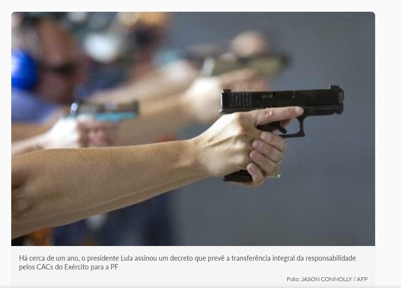 Bloqueio no Orçamento ameaça atrasar a transferência da fiscalização dos CACs do Exército para a PF