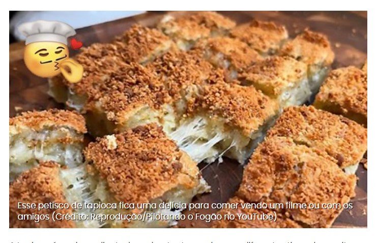 Delícia de tapioca é uma receita diferente na airfryer perfeita para petiscar entre amigos (ou sozinha mesmo!)